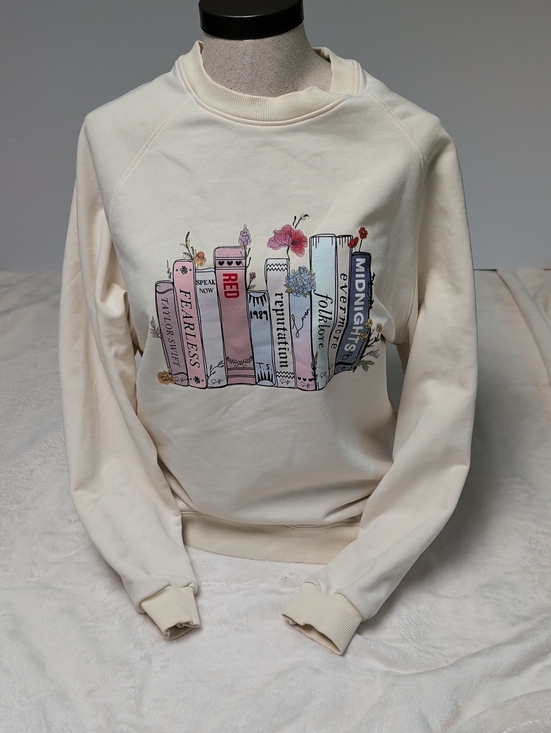 no brand Tops - Cream Bookstack Graphic Sweatshirt - Unbranded